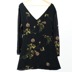 Little Moon - Floral Mini A-Line Longsleeve Dress
